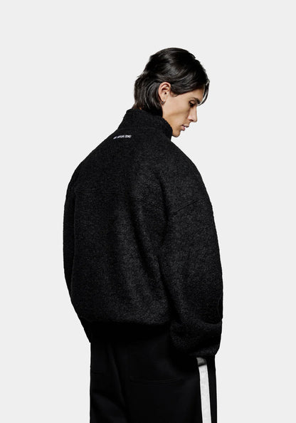 MKI MIYUKI ZOKU Boucle Quarter Zip Sweatshirt Black