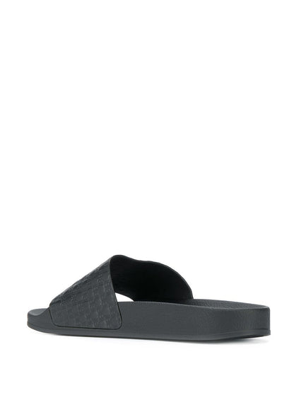 BALMAIN Embossed Logo Sliders Black