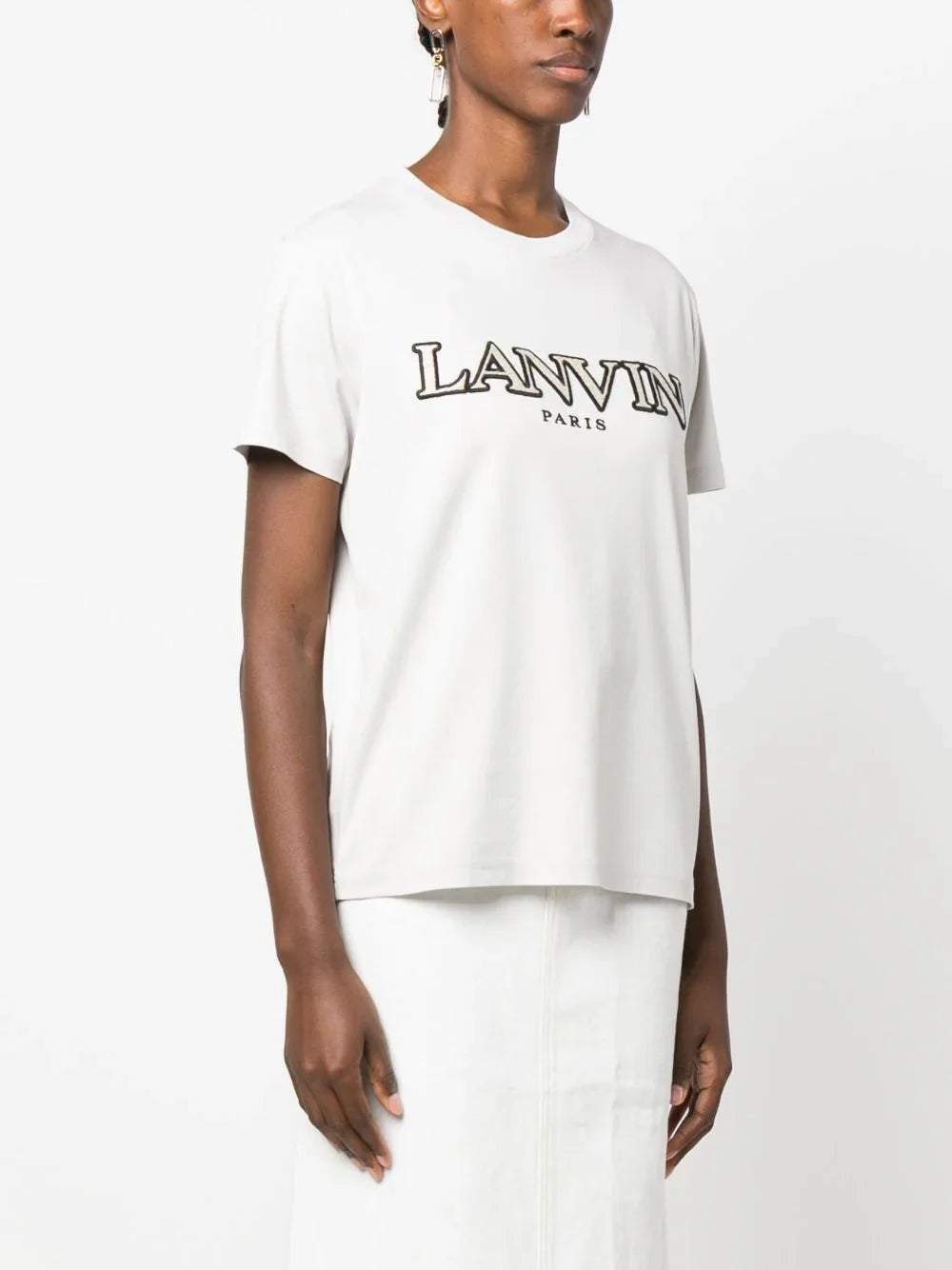 LANVIN WOMEN Embroidered Logo T-shirt White