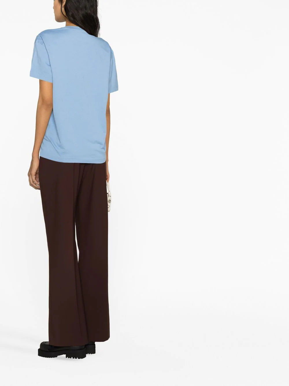 OFF-WHITE WOMEN 70s Type Logo Casual Tee Blue/White