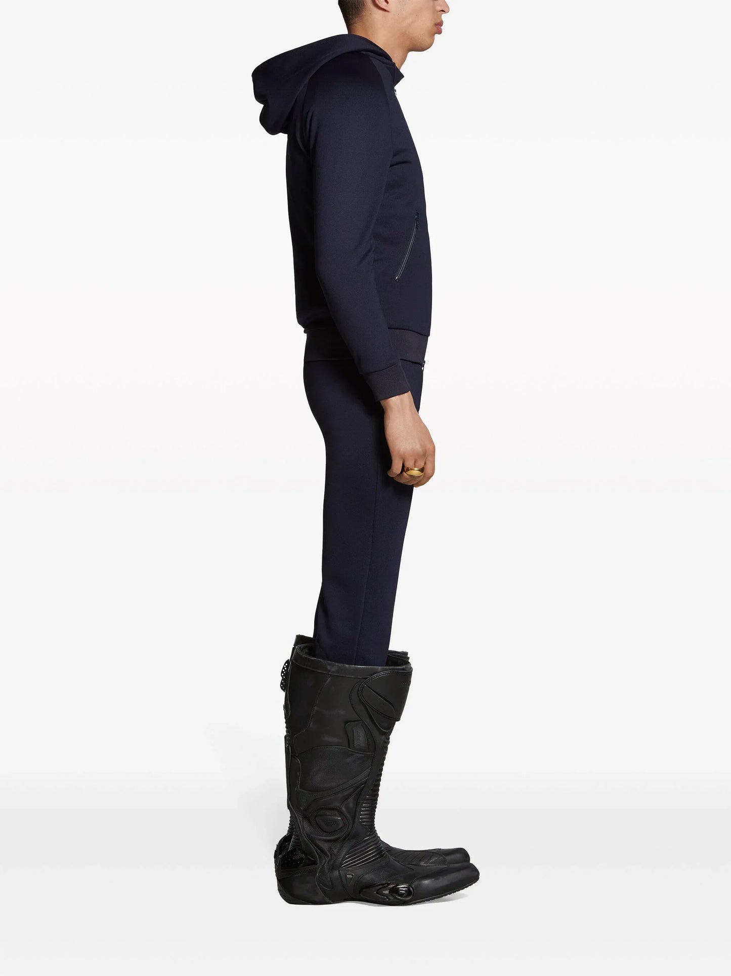 BALENCIAGA Unity Sports Icon Zipped Hoodie Navy Blue