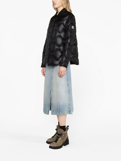 MONCLER WOMEN Quilted Down Pattern Shirt Black