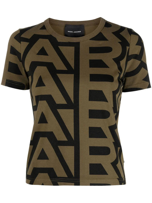 MARC JACOBS WOMEN Monogram Baby Tee Olive/Black