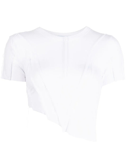 SAMI MIRO VINTAGE Asymmetric Short Sleeve T-Shirt White