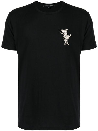 COUT DE LA LIBERTE Dog-Small Crystal Embellished T-Shirt Black