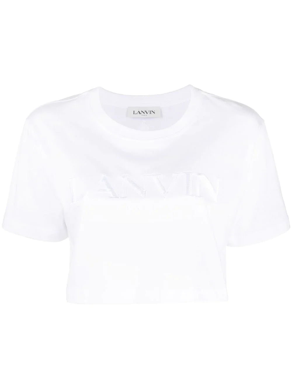LANVIN WOMEN Logo-embroidered Cropped T-shirt White