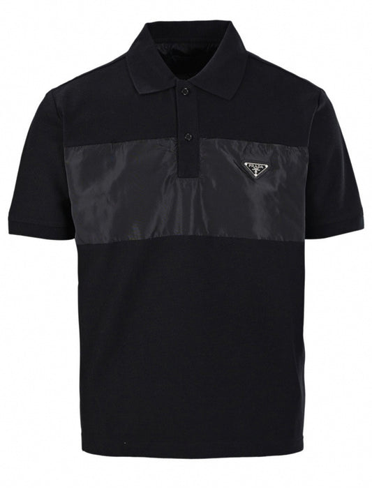 Prada Nylon Panel Polo – Black Edition