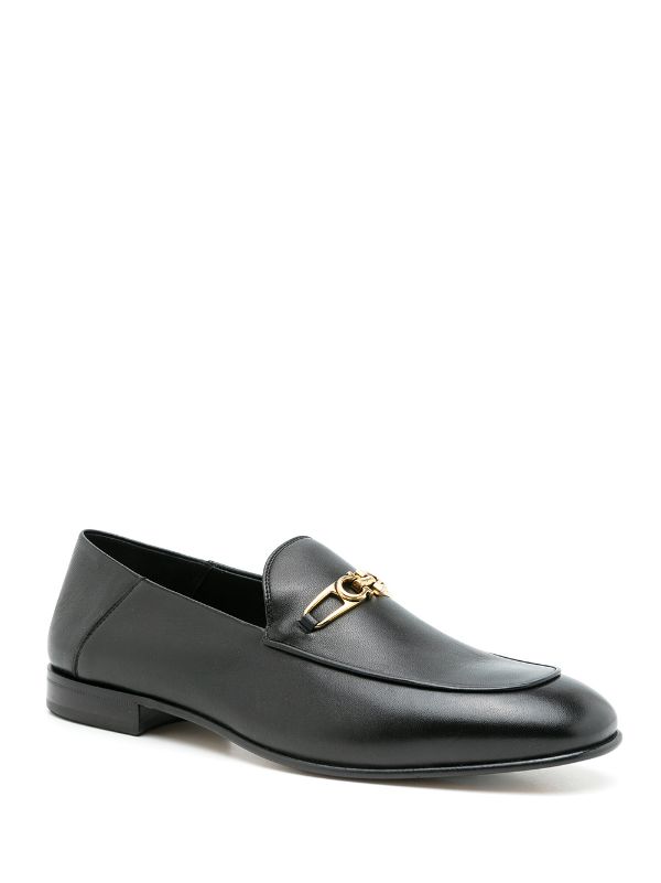 SALVATORE FERRAGAMO Melbourne Leather Loafers Black