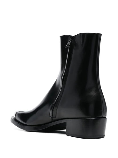 ALEXANDER MCQUEEN Metal Toecap Ankle Boots Black