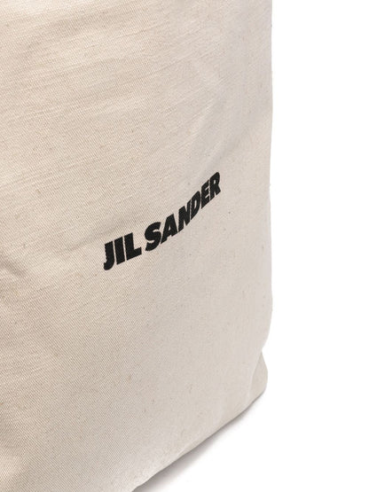 JIL SANDER Logo-print Linen Tote Bag Natural