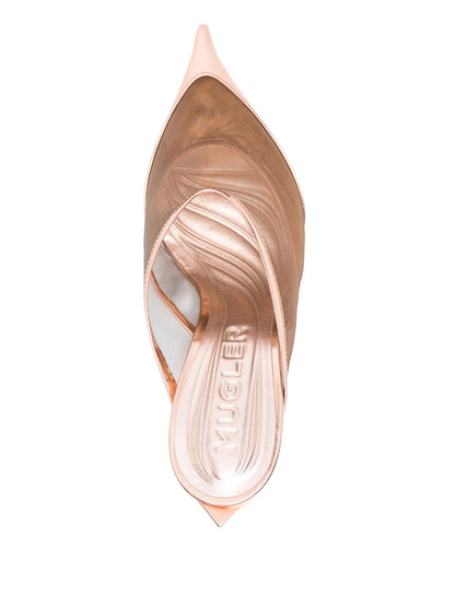 MUGLER WOMEN 95mm Fang Mules Light Pink