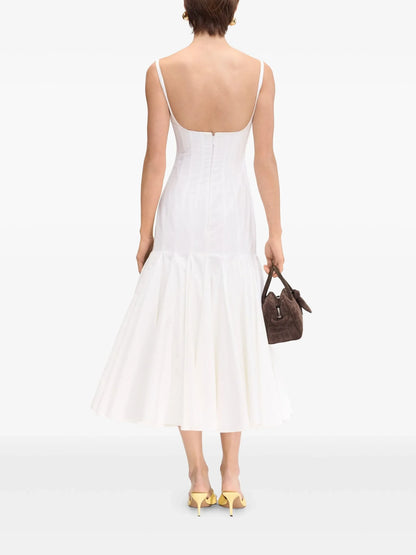 JACQUEMUS WOMEN La Robe Agave Midi Dress White