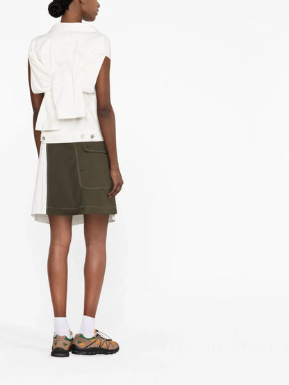 MAISON MARGIELA MM6 WOMEN Cut Out Denim Jacket White