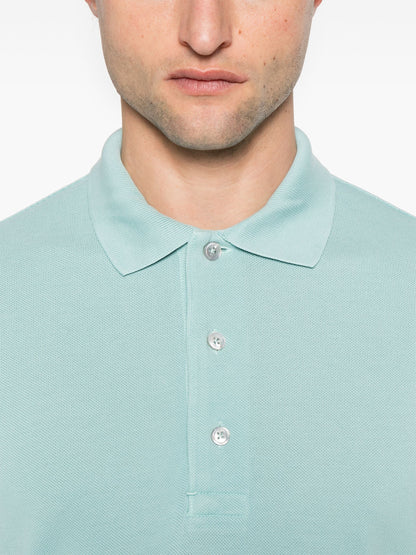 TOM FORD Piqué Polo Shirt Powder Blue