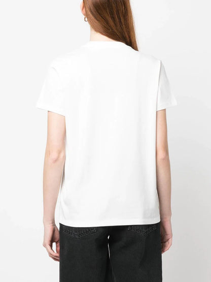 MONCLER WOMEN Logo Embroidered T-Shirt White