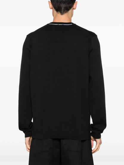 BOSS Cotton-blend Regular-fit Sweater With Logo Print Black