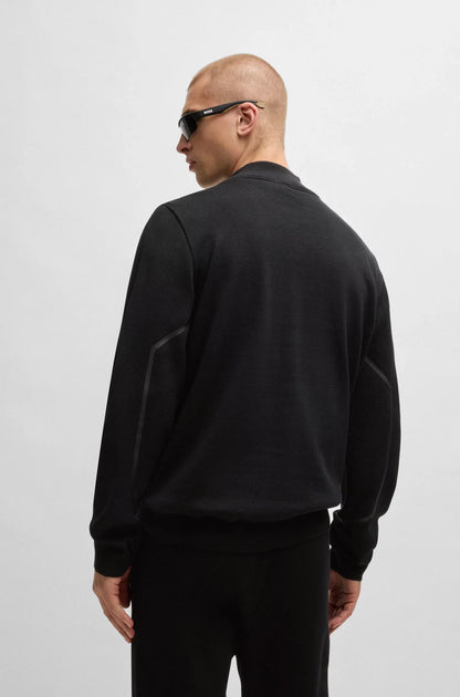 BOSS Zhine Logo Quarter Zip Jacket Black