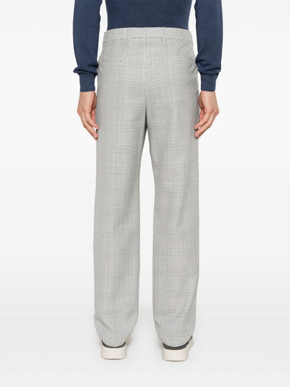 BOSS C-Peter Tartan-Check Trousers Grey/Navy