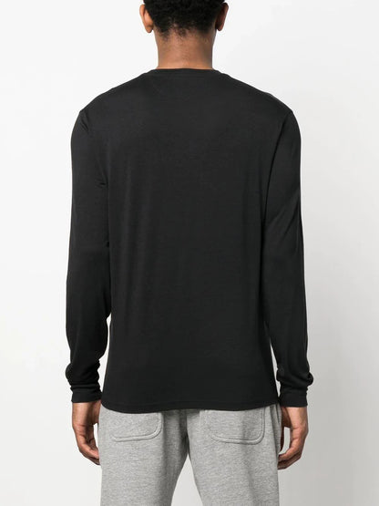 TOM FORD Crew Neck Long Sleeve Cotton T-Shirt Black