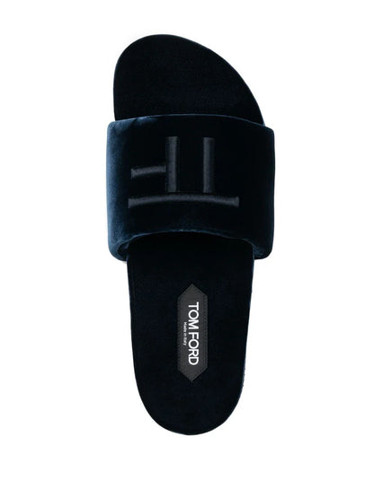 TOM FORD Velvet Harrison Slippers Navy