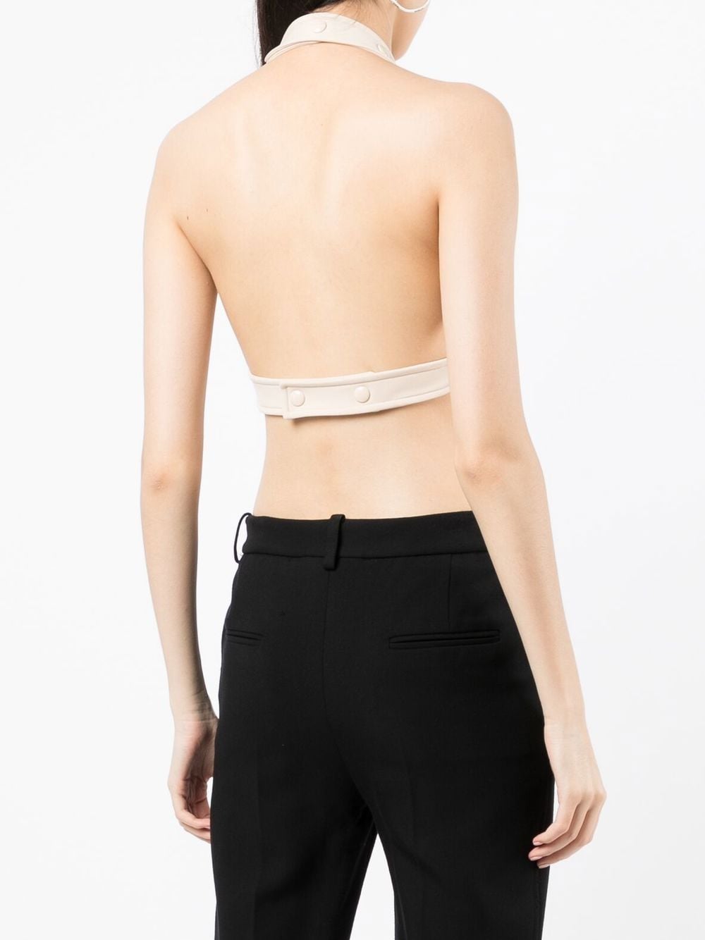 COURRÈGES WOMEN Embroidered-logo top Beige
