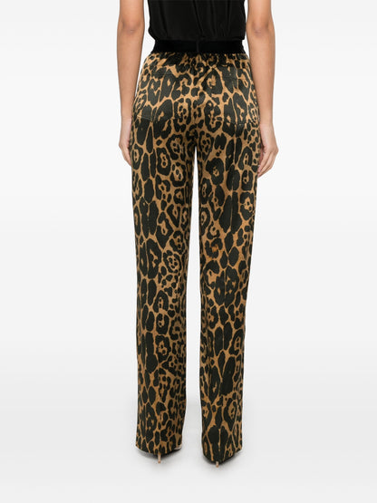 TOM FORD WOMEN Leopard Print Trousers Brown