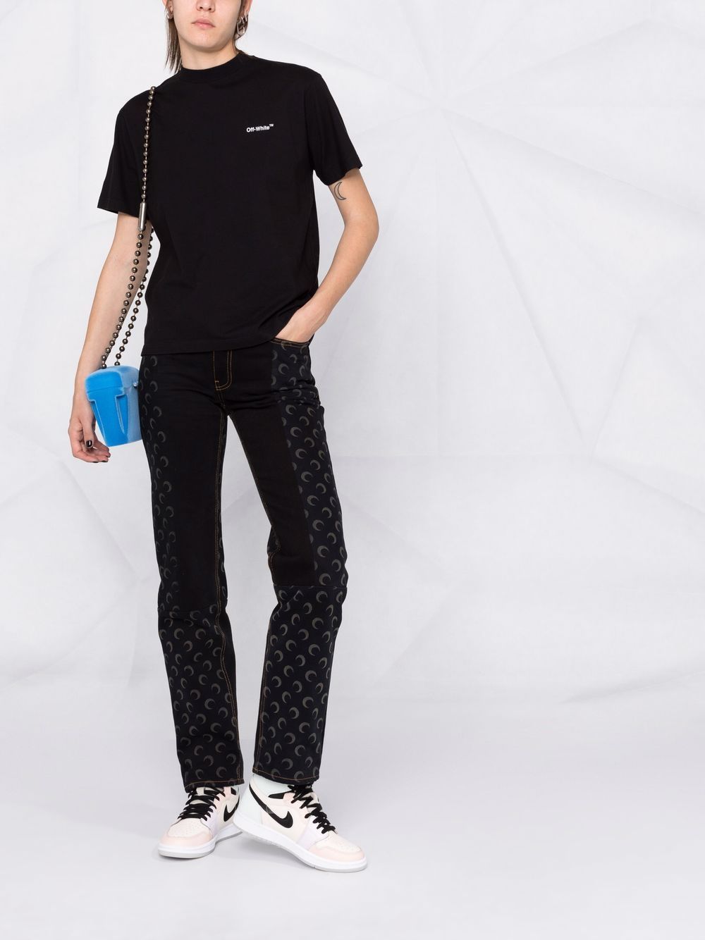 OFF-WHITE WOMEN Diag Regular T-Shirt Black