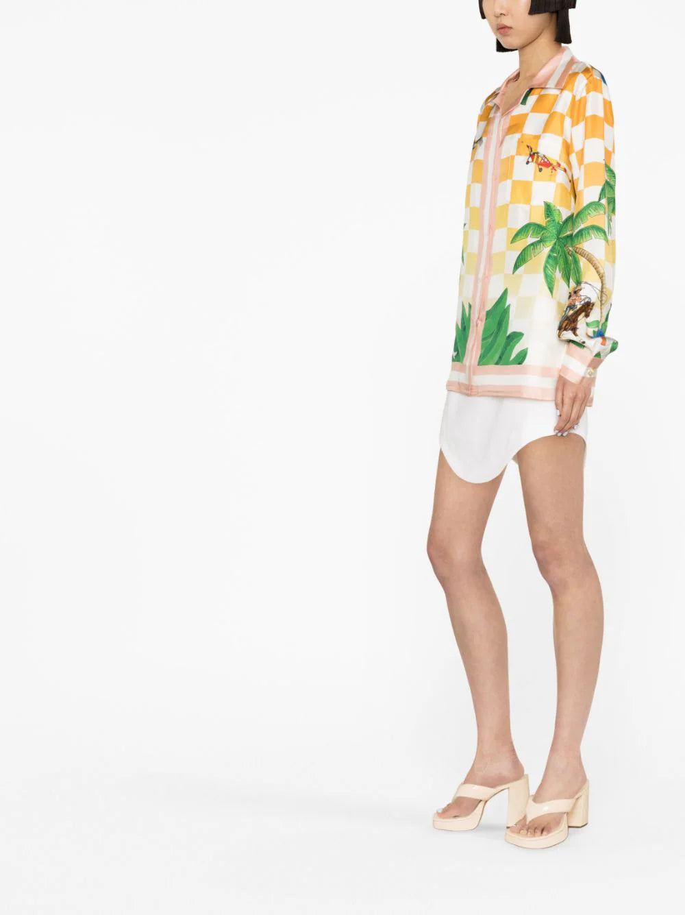 CASABLANCA WOMEN Tennis Club Silk Shirt Multi