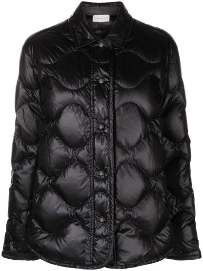 MONCLER WOMEN Quilted Down Pattern Shirt Black