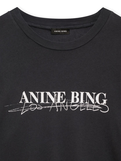 ANINE BING WOMEN Walker Cotton T-Shirt Vintage Black