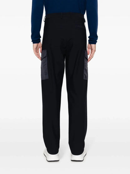 MONCLER Jersey Felt Logo Patch Trousers Navy