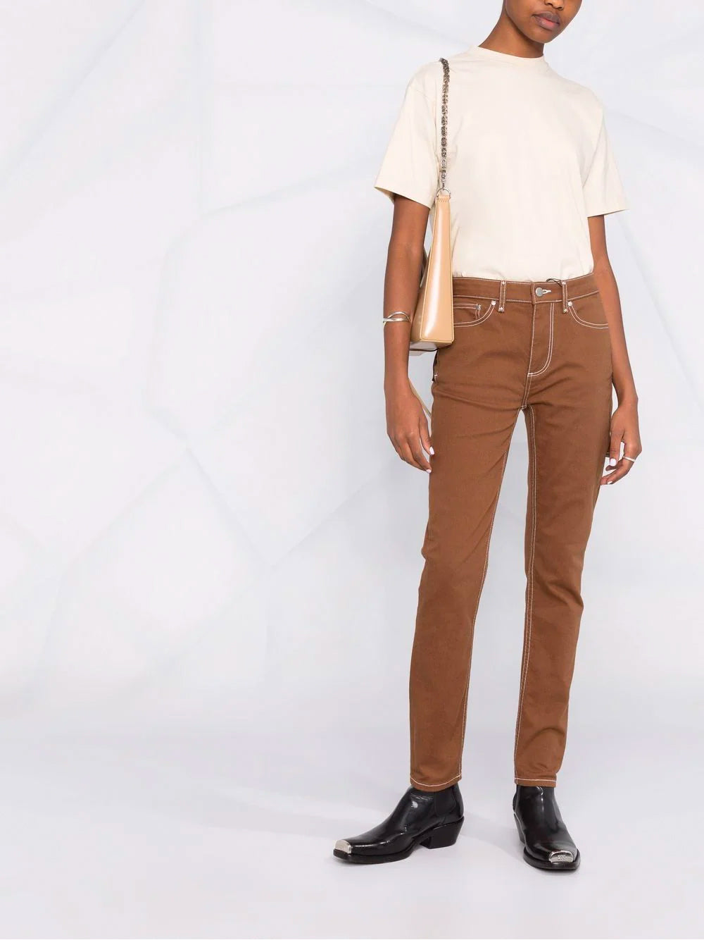 OFF-WHITE WOMEN Diag Regular T-Shirt Beige
