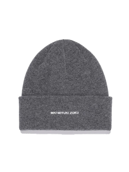 MKI MIYUKI ZOKU Embroidered Logo Merino Beanie Charcoal