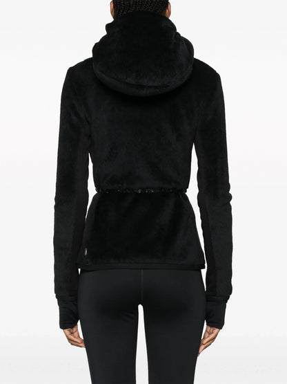 MONCLER GRENOBLE WOMEN Padded Fleece Zip Up Hoodie Black