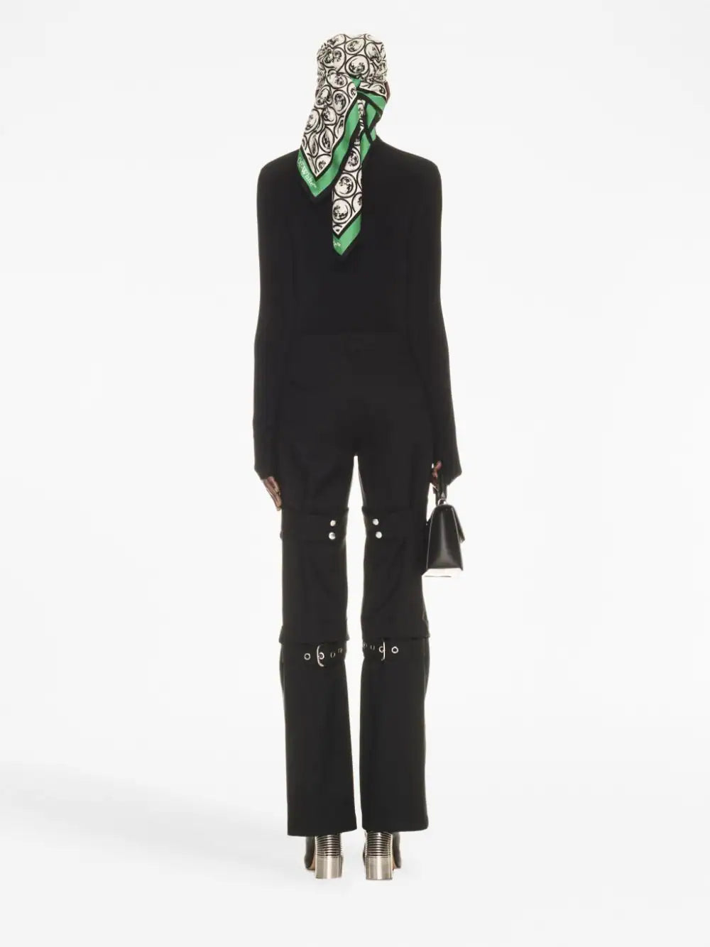 OFF-WHITE WOMEN OFF Stamp Long Sleeves Turtle Neck Top Black White