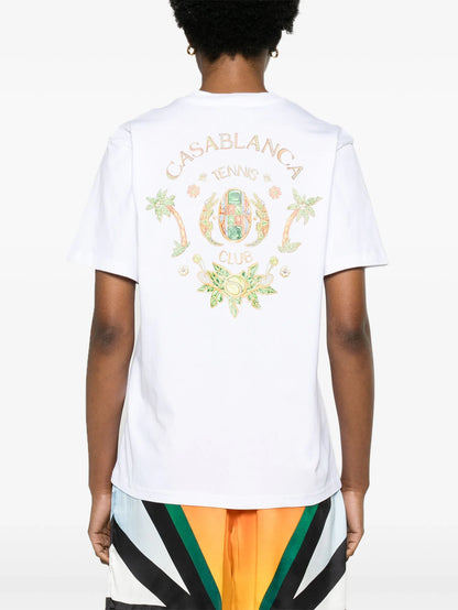 CASABLANCA WOMEN Joyaux D'Afrique Tennis Club Printed T-Shirt White