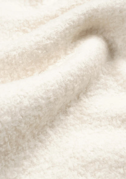 MKI MIYUKI ZOKU Boucle Quarter Zip Sweatshirt Off-White