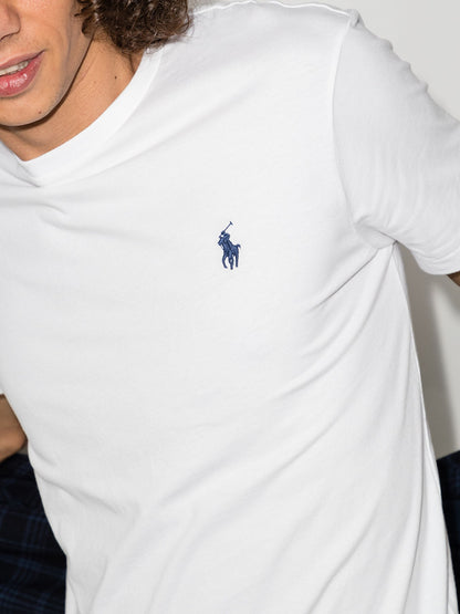 RALPH LAUREN Logo Classic Fit Jersey Crewneck T-Shirt White