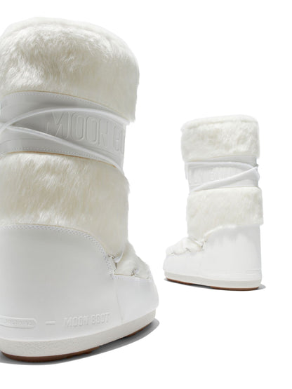 MOON BOOT Icon Faux Fur Boots Optical White