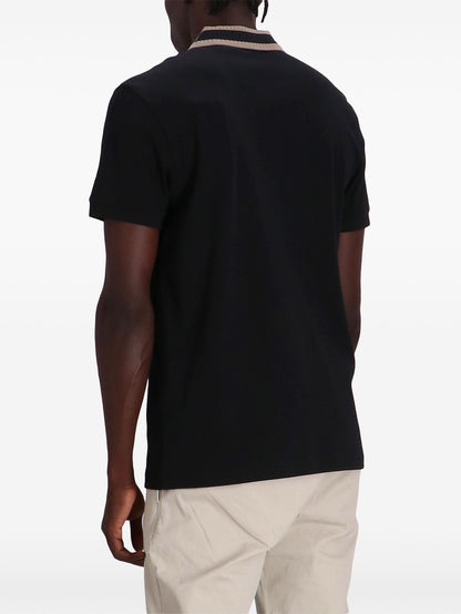 BOSS Paule Short Sleeve Cotton Polo Shirt Black