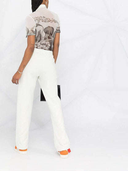 OFF-WHITE WOMEN Botanical Basic Turtleneck Top White/Black