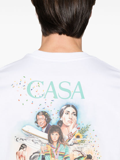 CASABLANCA Celebration Du Sport Printed T-Shirt White