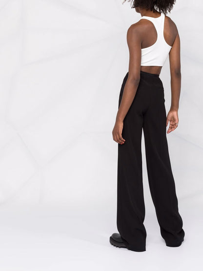 OFF-WHITE WOMEN Ribbed Rowing Logo Cropped Top White