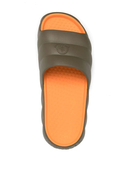 MONCLER Lilo Slip-On Sliders Green/Orange