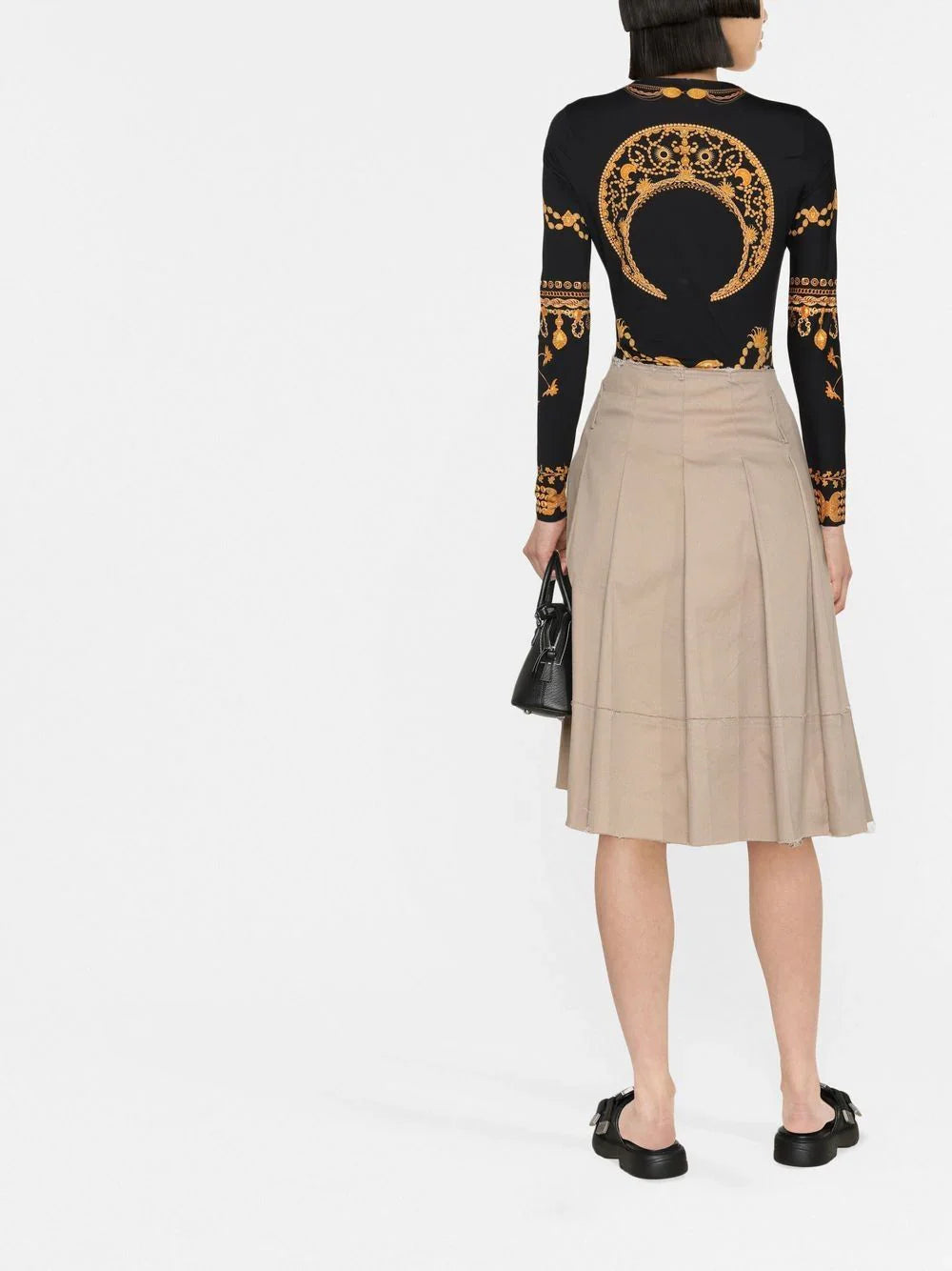 MARINE SERRE WOMEN Ornament Moon Top Black