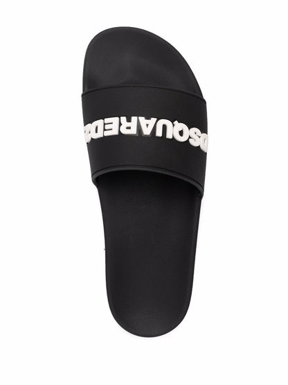 DSQUARED2 Embossed Logo Sliders Black
