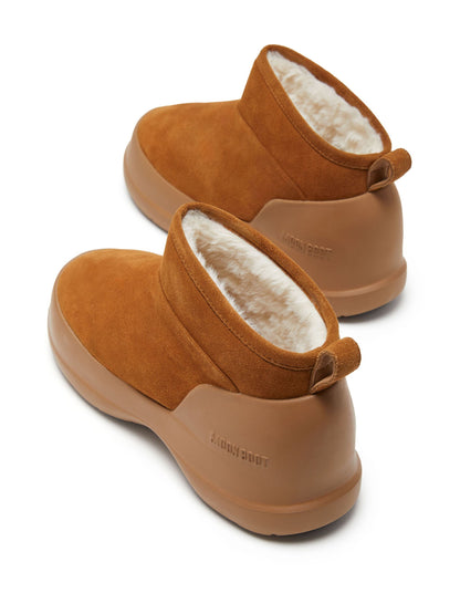 MOON BOOT Luna Low Suede Boots Cognac