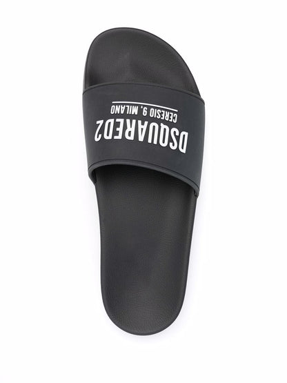 DSQUARED2 Logo Print Sliders Black