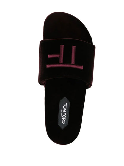 TOM FORD Velvet Harrison Slippers Wine