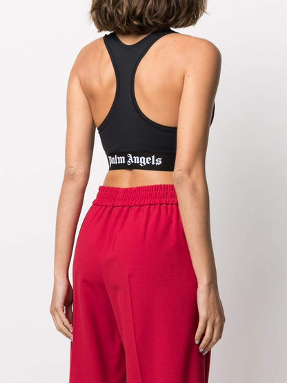 PALM ANGELS WOMEN Logo Sports Bra Black